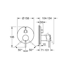 Grohe Atrio Tek Kumandalı 3 Yönlü Banyo Bataryası - 24096Dc3 - 2