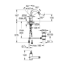 Grohe Atrio Tek Kumandalı Bide Bataryası 1/2' M-Boyut - 32108Al3 - 2