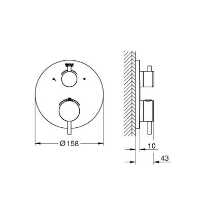 Grohe Atrio Termostatik Banyo/Duş Bataryası - 24135003 - 2