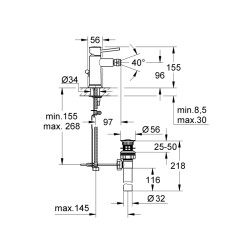 Grohe Bauclassic Tek Kumandalı Bide Bataryası - 32864000 - 2