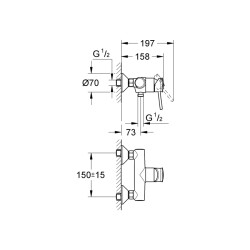 Grohe Bauclassic Tek Kumandalı Duş Bataryası - 32867000 - 2