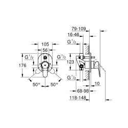 Grohe Bauedge Ankastre Banyo/Duş Bataryası - 29039000 - 2