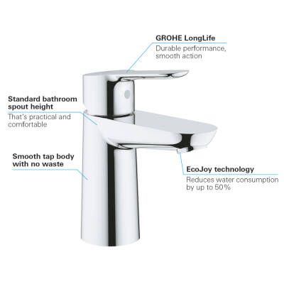 Grohe Bauedge Tek Kumandalı Lavabo Bataryası S-Boyut - 23330000 - 3