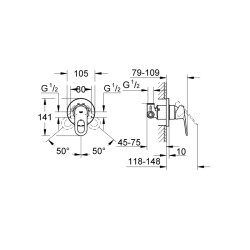 Grohe Bauloop Ankastre Duş Bataryası - 29042000 - 2