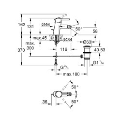 Grohe Concetto Tek Kumandalı Bide Bataryası S-Boyut - 32208001 - 2