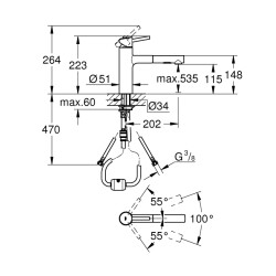 Grohe Concetto Tek Kumandalı Eviye Bataryası - 30273DC1 - 2