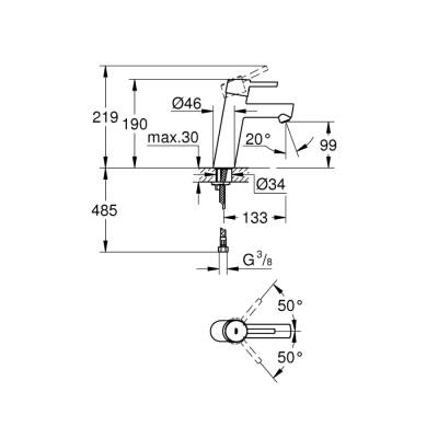 Grohe Concetto Tek Kumandalı Lavabo Bataryası M-Boyut - 23451001 - 2