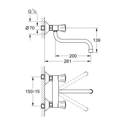 Grohe Costa L Duvardan Eviye Bataryasi 1/2' - 31187001 - 2