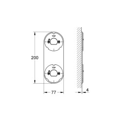 Grohe Dijital Puk Ve Yön Değiştirici İçin Montaj Plakası - 40479000 - 2