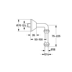 Grohe Duvar Bağlantısı, Erkek 1/2' - 12407000 - 1