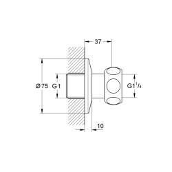 Grohe Düz Bağlantı - 12417000 - 2