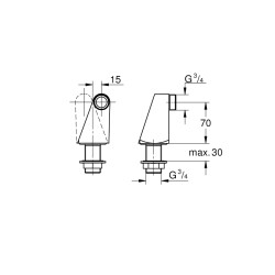 Grohe Eğimli Set Üstü Bağlantı Dirseği - 18978000 - 2