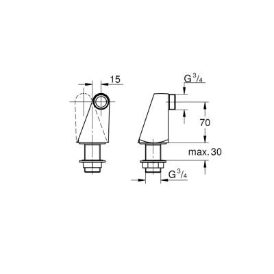 Grohe Eğimli Set Üstü Bağlantı Dirseği - 18978000 - 2