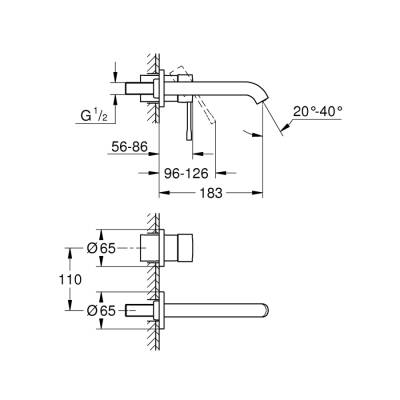 Grohe Essence İki Delikli Lavabo Bataryası M-Boyut - 19408Gl1 - 2