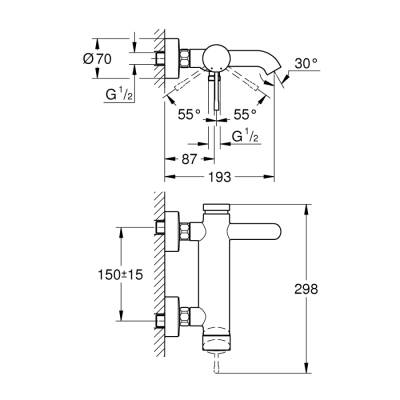 Grohe Essence Tek Kumandalı Banyo Bataryası - 33624Be1 - 2