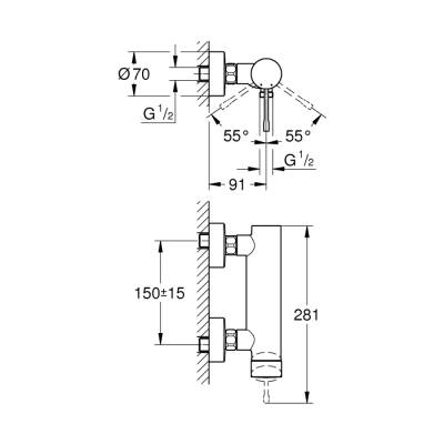 Grohe Essence Tek Kumandalı Duş Bataryası - 33636Gl1 - 2