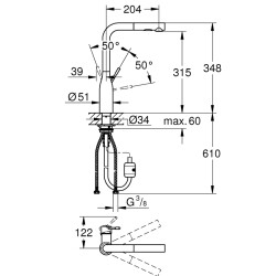 Grohe Essence Tek Kumandalı Eviye Bataryası - 30270A00 - 2