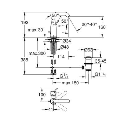 Grohe Essence Tek Kumandalı Lavabo Bataryası M-Boyut - 23462Dc1 - 2