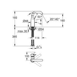 Grohe Essence Tek Kumandalı Lavabo Bataryası M-Boyut - 23463001 - 2