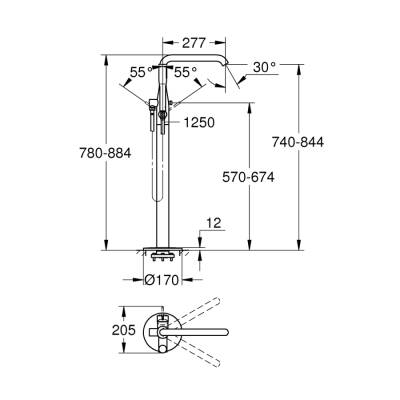 Grohe Essence Yerden Küvet Bataryası - 23491A01 - 2