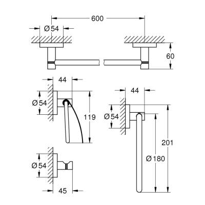 Grohe Essentials 4'Ü Bir Arada Banyo Aksesuar Seti - 40776001 - 2