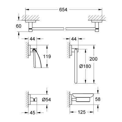 Grohe Essentials 5'İ Bir Arada Banyo Aksesuar Seti - 40344001 - 2