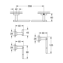 Grohe Essentials Cube 4'Ü Bir Arada Banyo Aksesuar Seti - 40778001 - 2