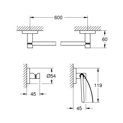 Grohe Essentials Guest 3'Ü 1 Arada Banyo Aksesuar Seti - 40775EN1 - 2