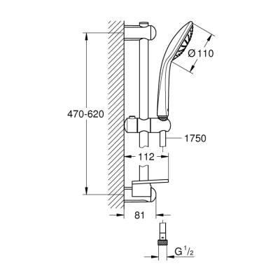 Grohe Euphoria 110 Mono Sürgülü Duş Seti - 2726600E - 2