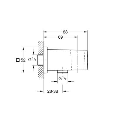 Grohe Euphoria Cube Askılı Duş Çıkış Dirseği - 26370000 - 2