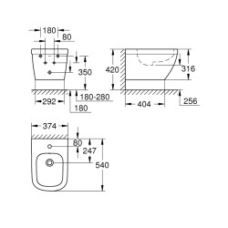 Grohe Euro Seramik Asma Bide - 39208000 - 2