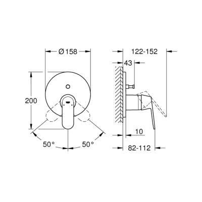 Grohe Eurocosmo Ankastre Banyo/Duş Bataryası - 24045000 - 2