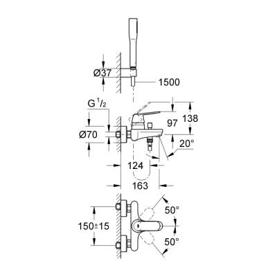 Grohe Eurocosmo Tek Kumandalı Banyo Bataryası - 32832000 - 2