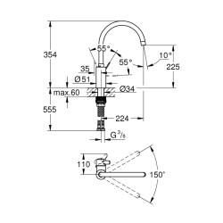 Grohe Eurocosmo Tek Kumandalı Eviye Bataryası - 32843Dc2 - 2