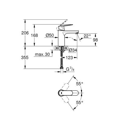 Grohe Eurocosmo Tek Kumandalı Lavabo Bataryası M-Boyut - 23327000 - 2