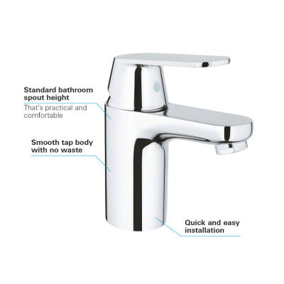 Grohe Eurocosmo Tek Kumandalı Lavabo Bataryası S-Boyut - 32824000 - 3