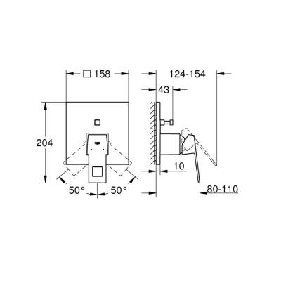 Grohe Eurocube Ankastre Banyo/Duş Bataryası - 24062000 - 2