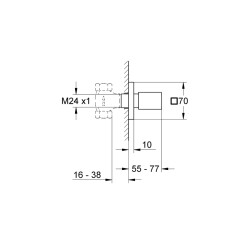 Grohe Eurocube Ankastre Stop Valf - 19910000 - 2