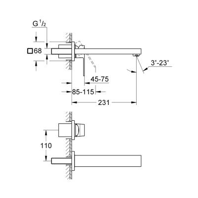 Grohe Eurocube İki Delikli Lavabo Bataryası M-Boyut - 23447000 - 2