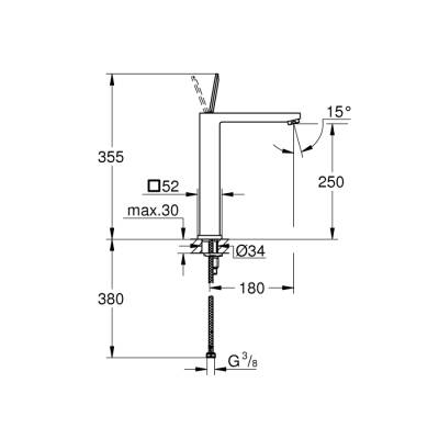 Grohe Eurocube Joy Tek Kumandalı Lavabo Bataryası Xl-Boyut - 23661000 - 2