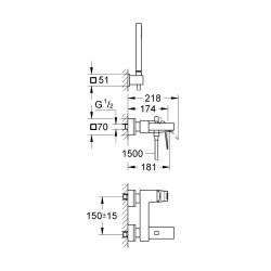 Grohe Eurocube Tek Kumandalı Banyo Bataryası - 23141000 - 2