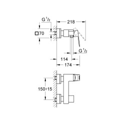 Grohe Eurocube Tek Kumandalı Duş Bataryası - 23145000 - 2