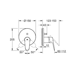 Grohe Eurodisc Cosmopolitan Ankastre Banyo/Duş Bataryası - 24056002 - 2