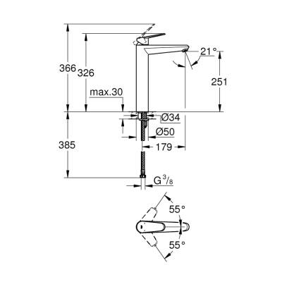 Grohe Eurodisc Cosmopolitan Tek Kumandalı Lavabo Bataryası Xl-Boyut - 23432000 - 2