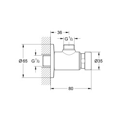 Grohe Euroeco Cosmopolitan T Zaman Ayarlı Duş Valfi 1/2' - 36267000 - 2