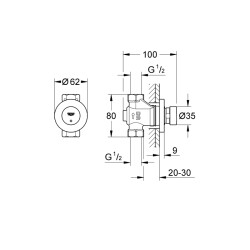 Grohe Euroeco Cosmopolitan T Zaman Ayarlı Duş Valfi - 36268000 - 2