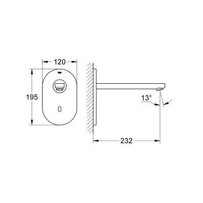 Grohe Eurosmart Cosmopolitan E Ankastre Fotoselli Lavabo Bataryası, Tek Su Girişli - 36334Sd0 - 2