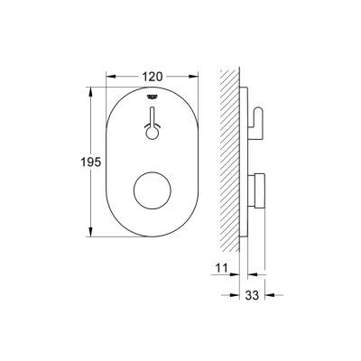 Grohe Eurosmart Cosmopolitan T Zaman Ayarlı Duş Bataryası 1/2', Kelebek Ve Ayarlanabilir Sıcaklık Sınırlayıcı İle - 36321000 - 2