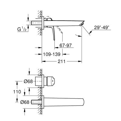 Grohe Eurosmart İki Delikli Lavabo Bataryası M - Boyut - 29338003 - 2