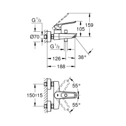 Grohe Eurosmart Tek Kumandalı Banyo Bataryası - 25241003 - 2